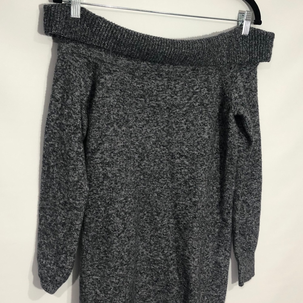 American Eagle Gray Off The Shoulder Sweater Dress - Picture 4 of 10